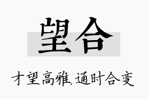 望合名字的寓意及含义