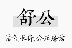 舒公名字的寓意及含义