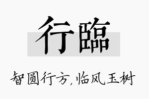 行临名字的寓意及含义