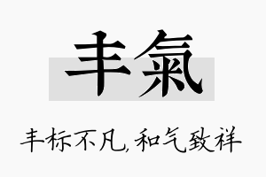 丰气名字的寓意及含义