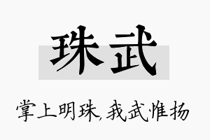 珠武名字的寓意及含义