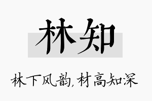 林知名字的寓意及含义