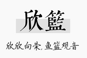 欣篮名字的寓意及含义