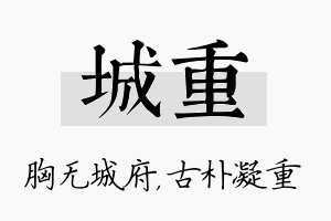 城重名字的寓意及含义