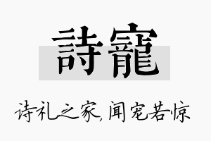 诗宠名字的寓意及含义