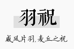 羽祝名字的寓意及含义