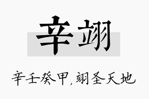 辛翊名字的寓意及含义