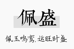 佩盛名字的寓意及含义