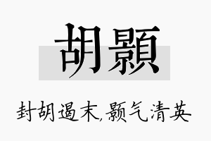 胡颢名字的寓意及含义