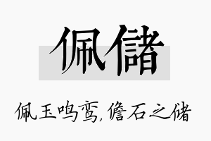 佩储名字的寓意及含义