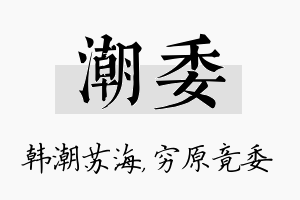 潮委名字的寓意及含义