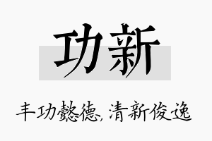 功新名字的寓意及含义