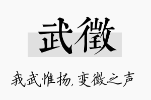 武徵名字的寓意及含义