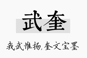 武奎名字的寓意及含义