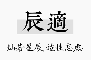 辰适名字的寓意及含义