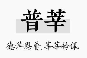 普莘名字的寓意及含义