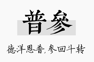 普参名字的寓意及含义