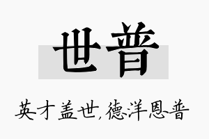 世普名字的寓意及含义