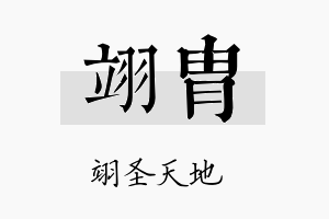 翊胄名字的寓意及含义