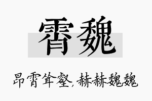 霄魏名字的寓意及含义