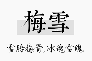 梅雪名字的寓意及含义