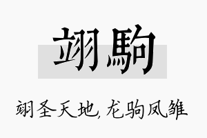 翊驹名字的寓意及含义