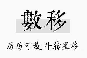 数移名字的寓意及含义