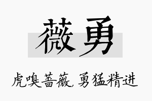 薇勇名字的寓意及含义