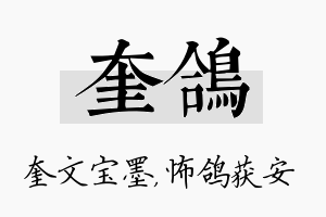 奎鸽名字的寓意及含义