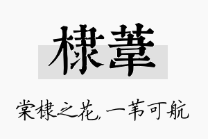 棣苇名字的寓意及含义