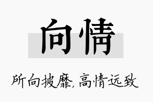 向情名字的寓意及含义