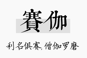 赛伽名字的寓意及含义