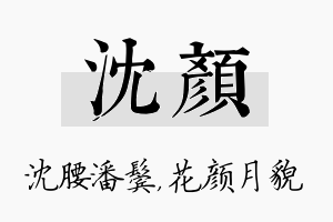 沈颜名字的寓意及含义