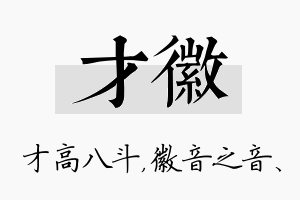 才徽名字的寓意及含义