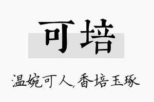 可培名字的寓意及含义