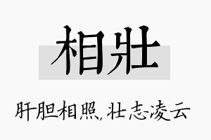 相壮名字的寓意及含义