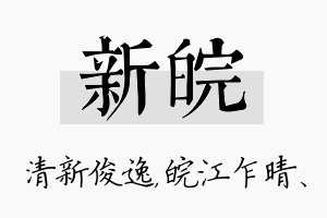 新皖名字的寓意及含义