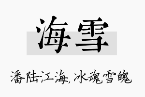 海雪名字的寓意及含义