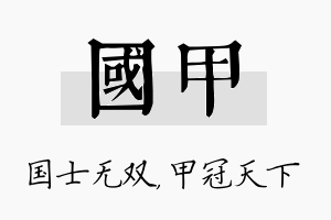 国甲名字的寓意及含义