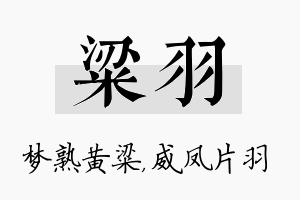 粱羽名字的寓意及含义