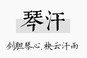 琴汗名字的寓意及含义