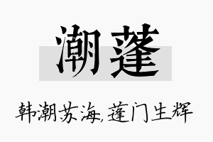 潮蓬名字的寓意及含义