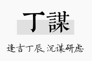 丁谋名字的寓意及含义