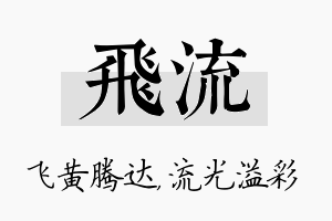 飞流名字的寓意及含义