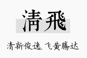 清飞名字的寓意及含义