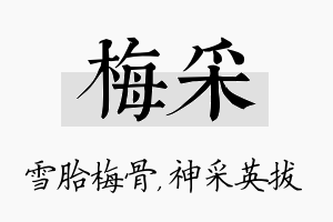 梅采名字的寓意及含义