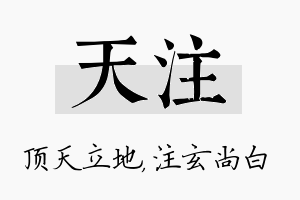 天注名字的寓意及含义