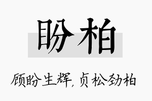 盼柏名字的寓意及含义