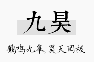 九昊名字的寓意及含义