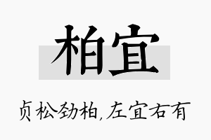 柏宜名字的寓意及含义